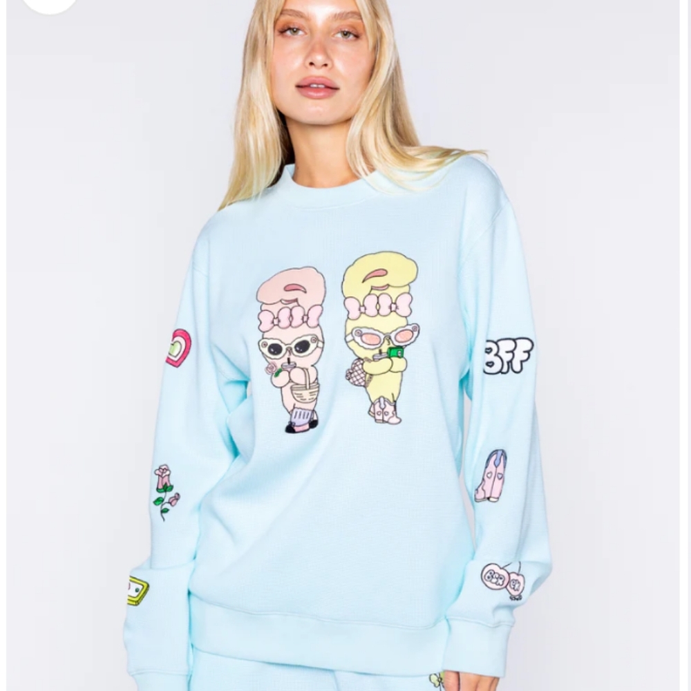 Samii Ryan BFFS Ether Bunny thermal crewneck